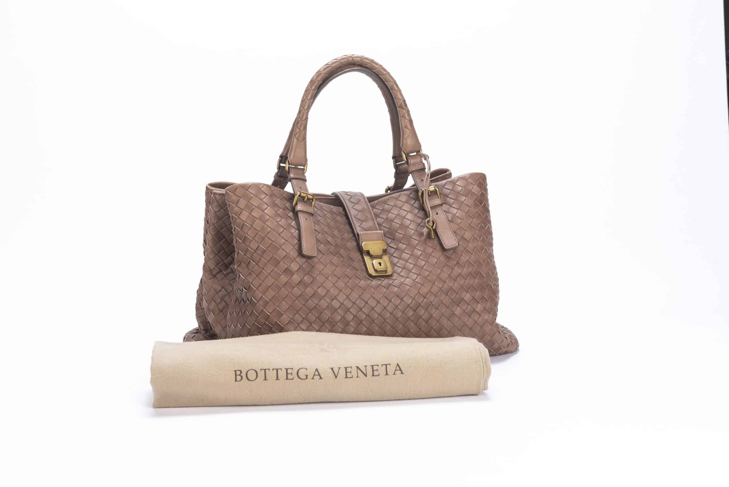 Bottega Veneta Roma Tote Bag Mini Black in Calfskin with Silver