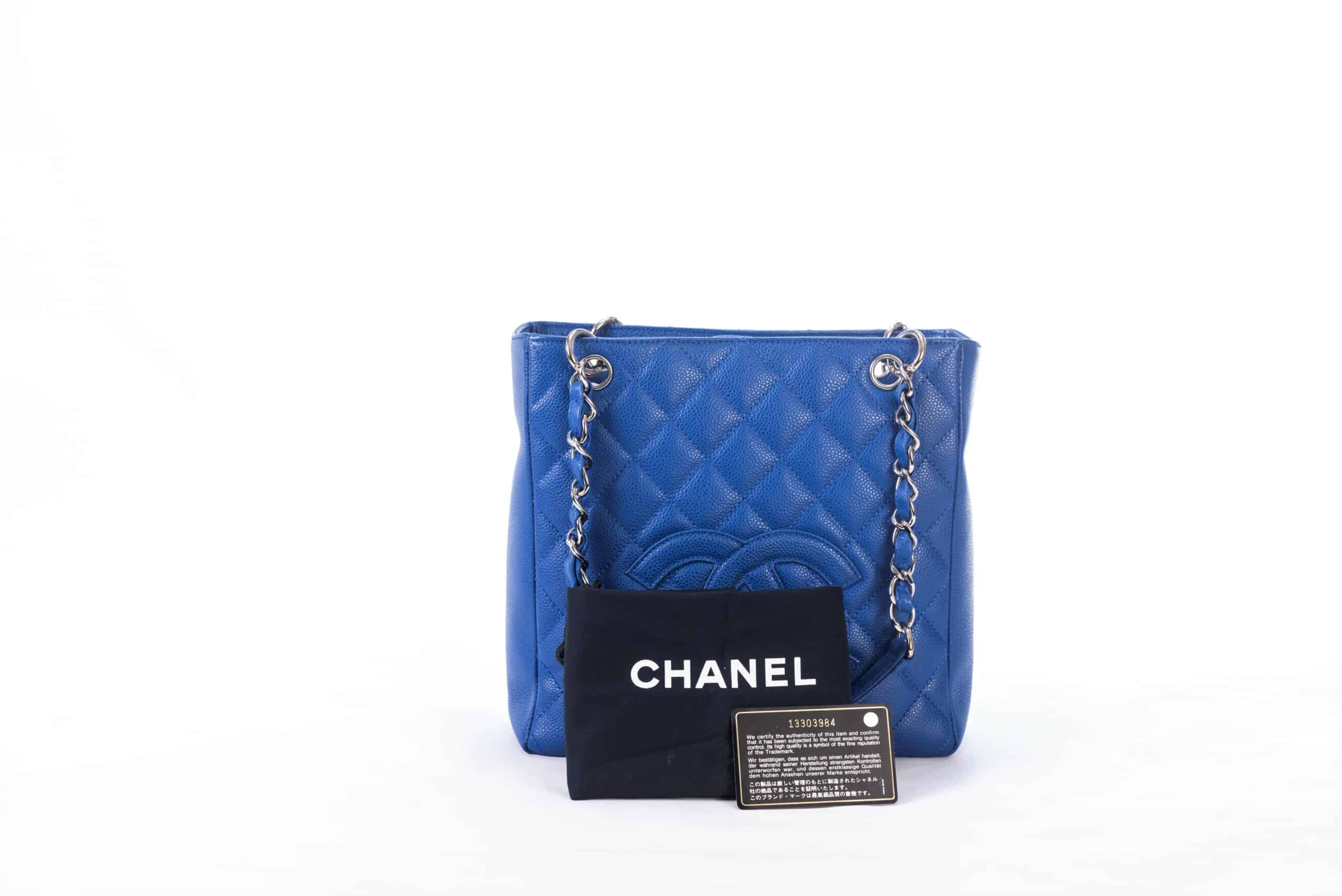 Vintage Chanel bag single full flap 19 cm blue lambskin 1 series circa  19891991  For Sure Vintage